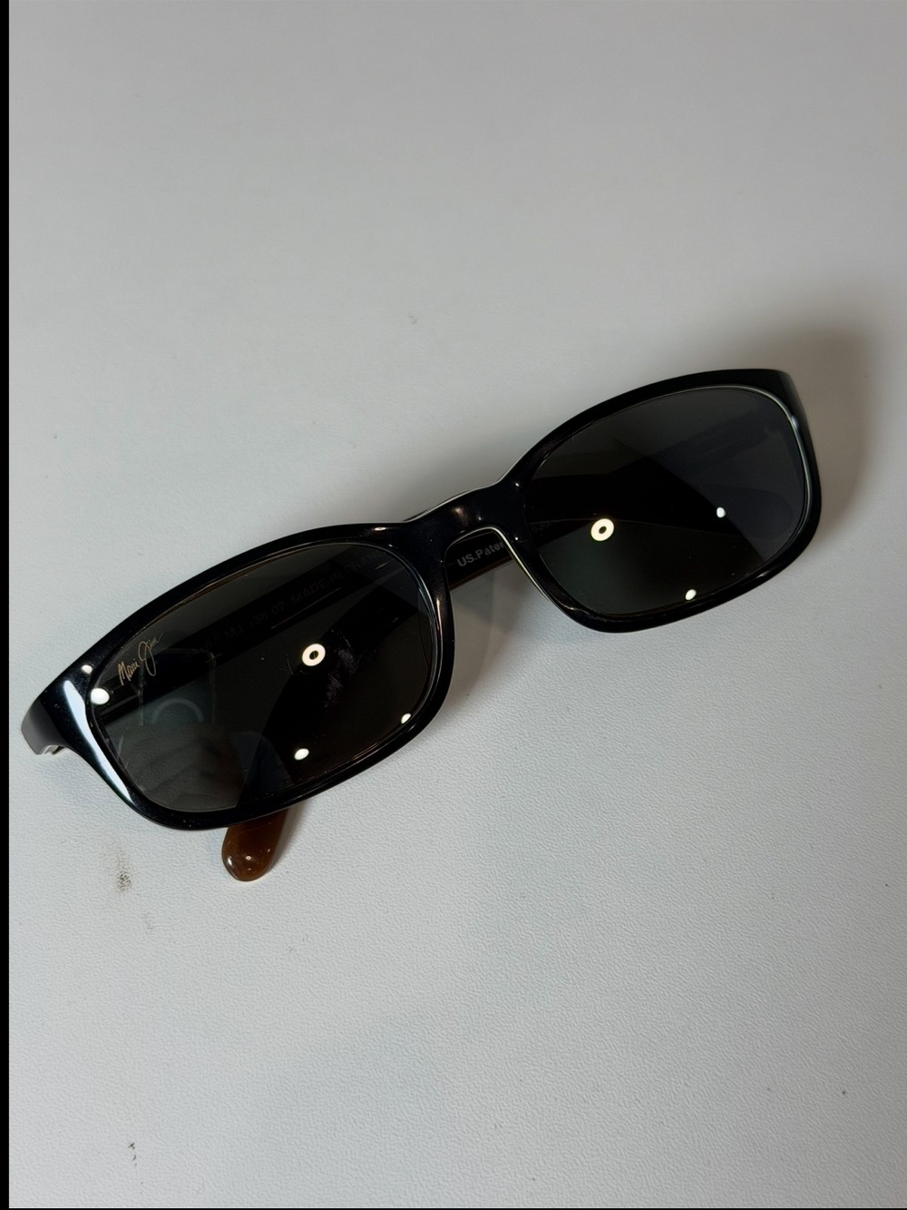 Maui Jim 138-02 Made in France Rectangular Frame Polarized Sunglasses Unisex